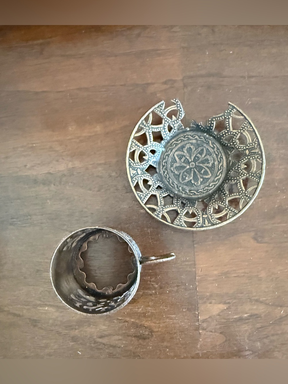 TURKISH ARABIC COFFEE CUP HOLDER Comes With One Saucer That’s Broken - Picture 6 of 9